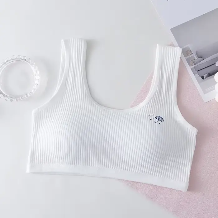 Bavlnená a spandex tréningová podprsenka pre dospievajúce športy a každodenné príležitosti