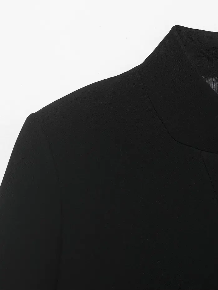 Blazer court noir pour femme, nouvelle collection printemps, manteau féminin à simple boutonnage, ha