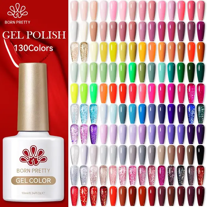 BORN PRETTY 130 couleurs Vernis à ongles Gel 10ml Vernis Semi Permanent Nail Art manucure tremper LE