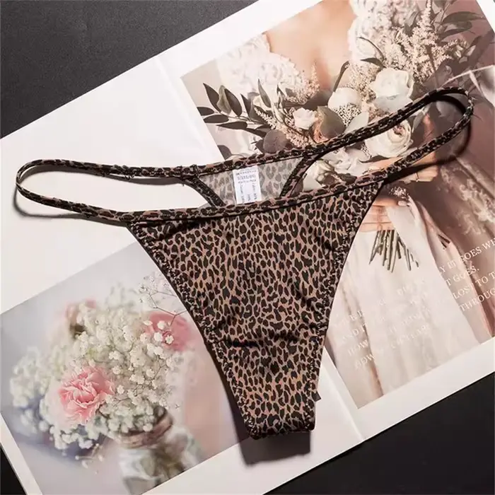 Dámske Leopard tlače tanga, vysoký slot, spodná bielizeň Sexy Icy hodváb, bezšvíkové, jeden kus, Fitness, veľká veľkosť, nová kolekcia jar/leto