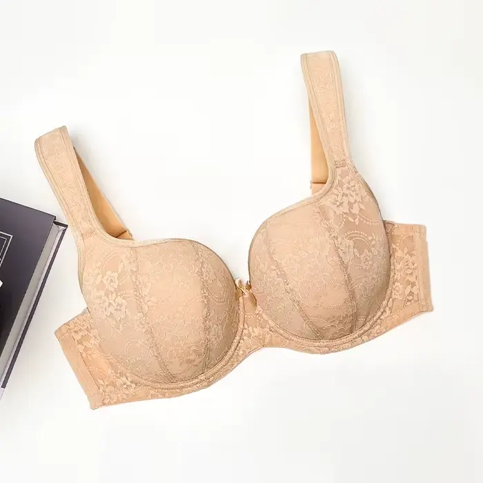 Soutien-gorge push-up en dentelle pour femmes couvrance totale confortable anti-affaissement bretelles larges broderie avec armatures occassions spéciales quotidiennes