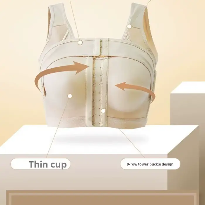 Push-up bra for daily wear seamless design front closure comfortable straps for women post-surgery recovery support