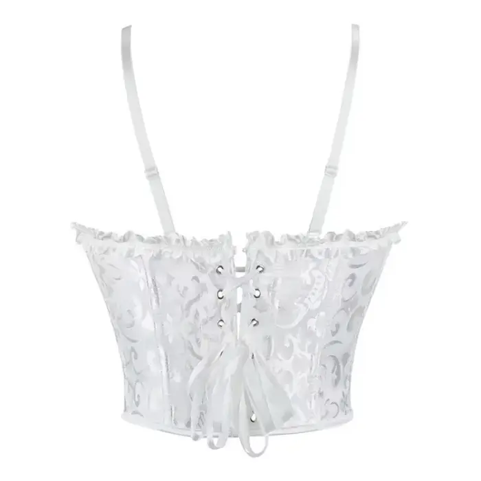 Bustier z polyesteru a elastanu s kvetinovou výšivkou pre ženy špeciálne príležitosti a elegantný každodenný štýl