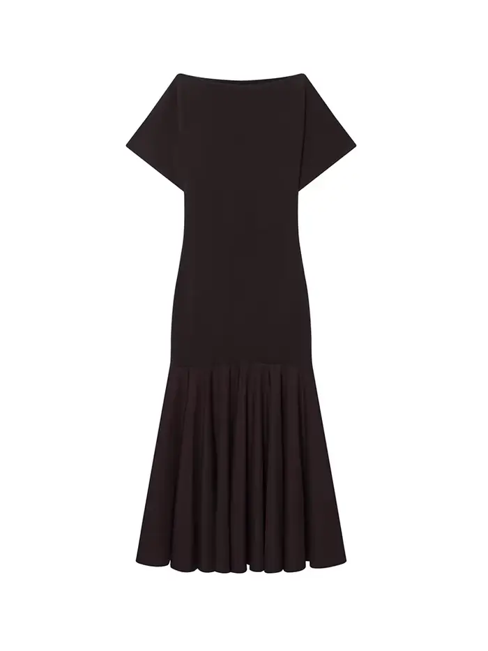 HH 2026 Robe midi plissée unie pour femme, mode été, avec fermeture éclair latérale, manches courtes