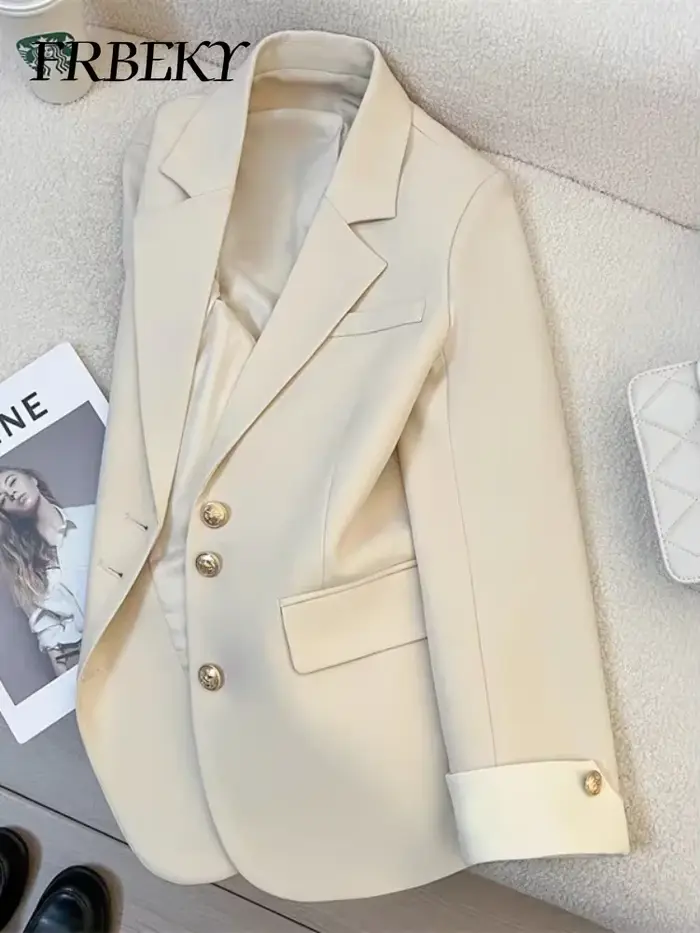 Blazer femme mode coréenne printemps automne nouvelle couleur unie costume veste loisirs tempérament