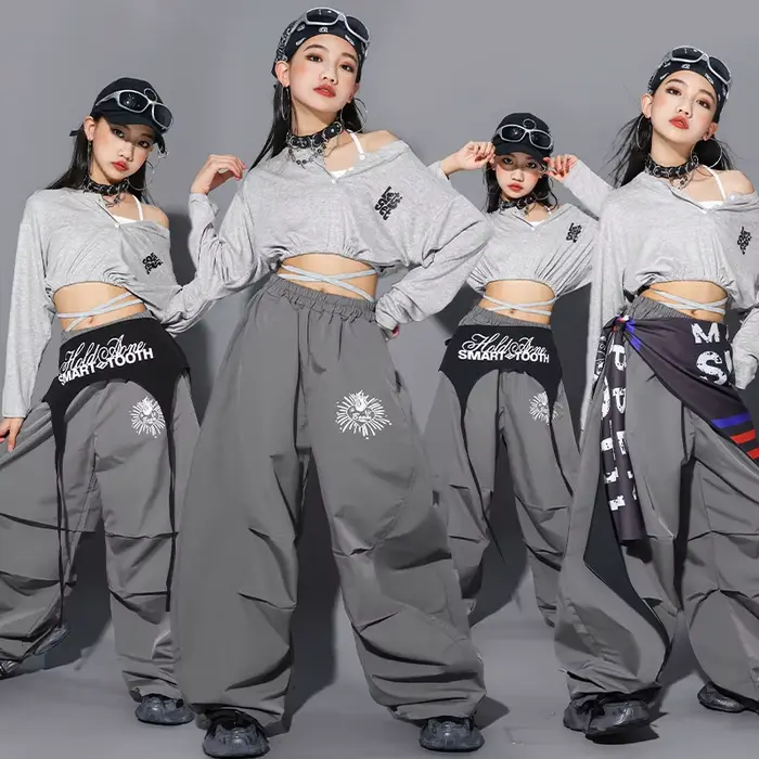 K-pop crop top s písmenami pre dievčatá