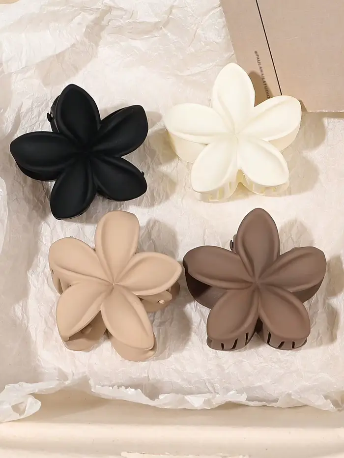 Pinces à cheveux multicolores à fleurs pour femmes et filles, 4 pièces, antidérapantes, mignonnes, a