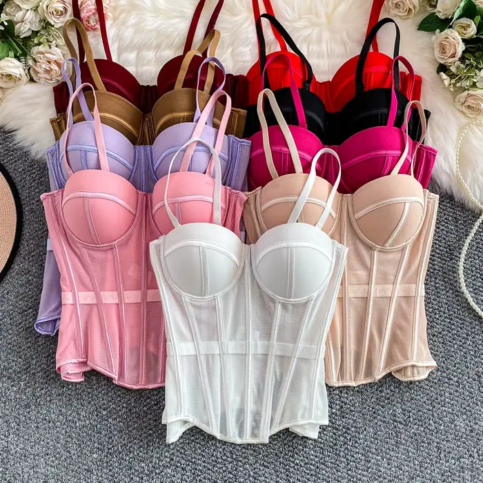Veľkosť Sexy Mesh priehľadný Lady Bustier Elegantné tvarovanie Ženy Korzet Dievčatá Tenké večerné oblečenie Kultúry High Lady Krátke telo Shaper