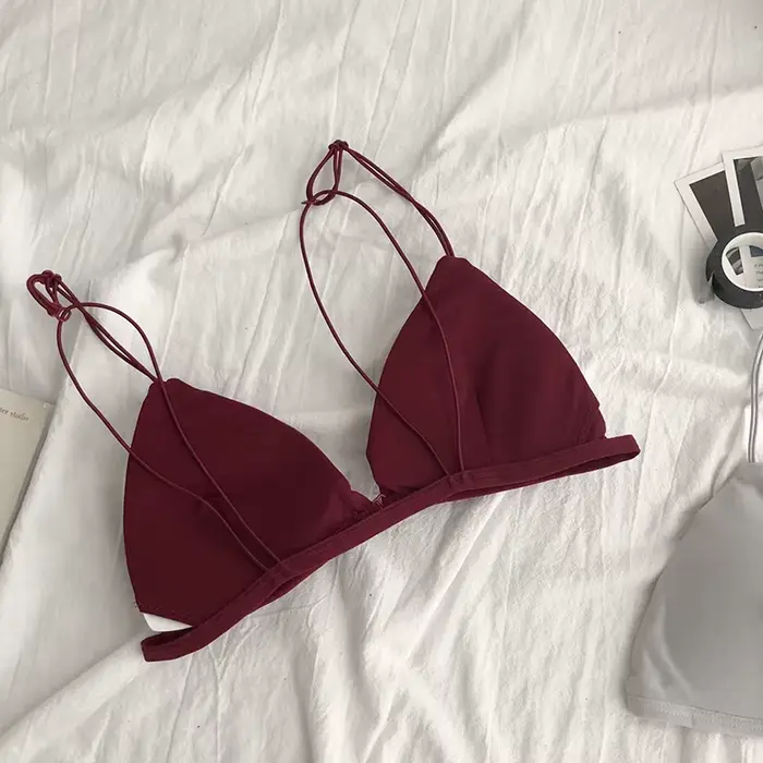 Dámske francúzsky štýl podprsenka, Sexy, opasok Thin, Bralettle, trojuholník Cap, spodná bielizeň, hlboké V, bezdrôtové, mäkké, tenké, bezšvíkové, Lingeri