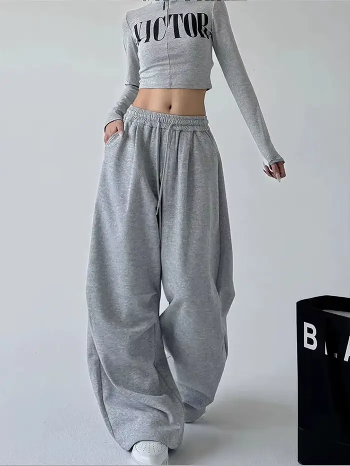 Dámske Y2K Harajuku široké nohavice na voľný čas