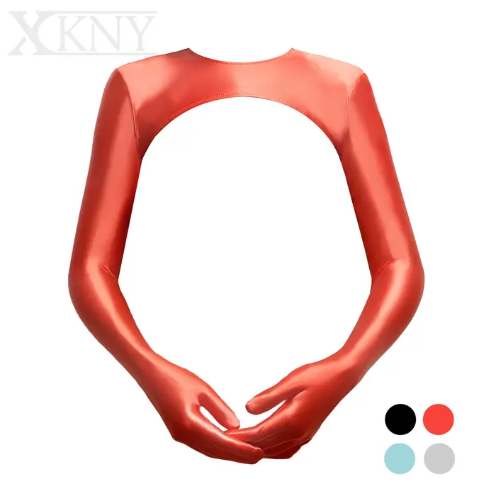 Gants ajustés en satin brillant XClocKNYoung, à manches longues, pour le yoga, les loisirs, la plage