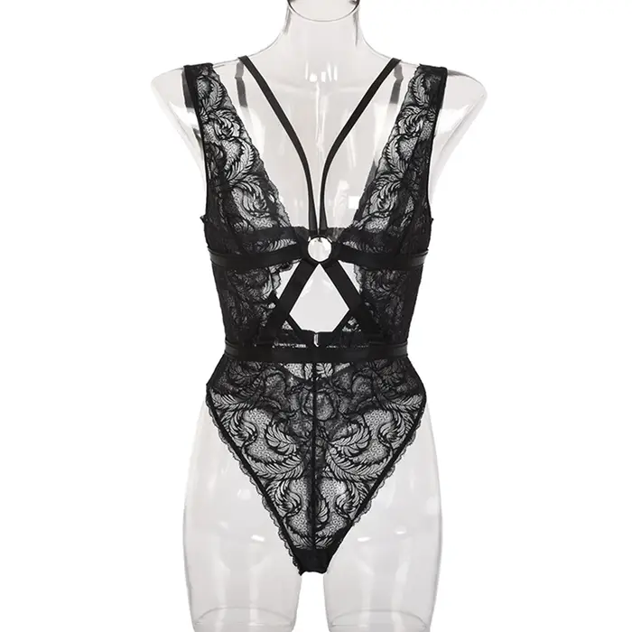 Sexy čipka priehľadná Lingerie Pornos kostým ženy odhaliť obväz spodná bielizeň body nočné oblečenie erotické lenceria zmyselná mujer