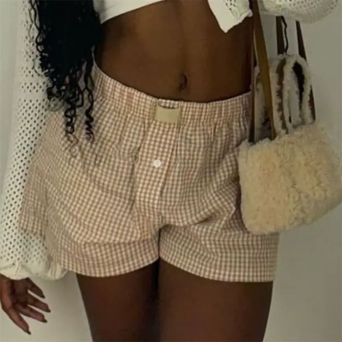 Short de pyjama Y2K pour femmes en polyester fin court baggy taille élastique pour sommeil confortable et moderne occasions spéciales