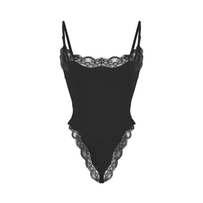 Body z polyesteru a elastanu s čipkou, slim fit pre ženy, elegantné a sexy, ideálne pre letné príležitosti a večery