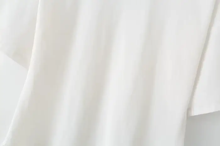 KONDALA Streetwear Chic Décontracté Femme Haut en Dentelle Asymétrique à Manches Courtes Col Rond Te
