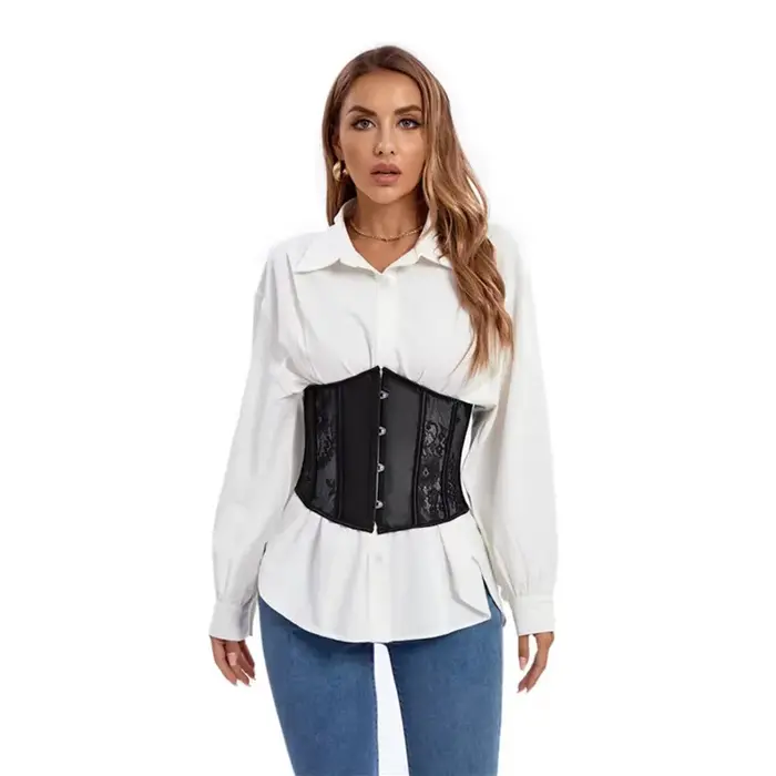 Dámske korzetové topy, gotické, vinobranie, žakárová čipka, podprsenka bustier, basque, telo sochára, pás, korzet