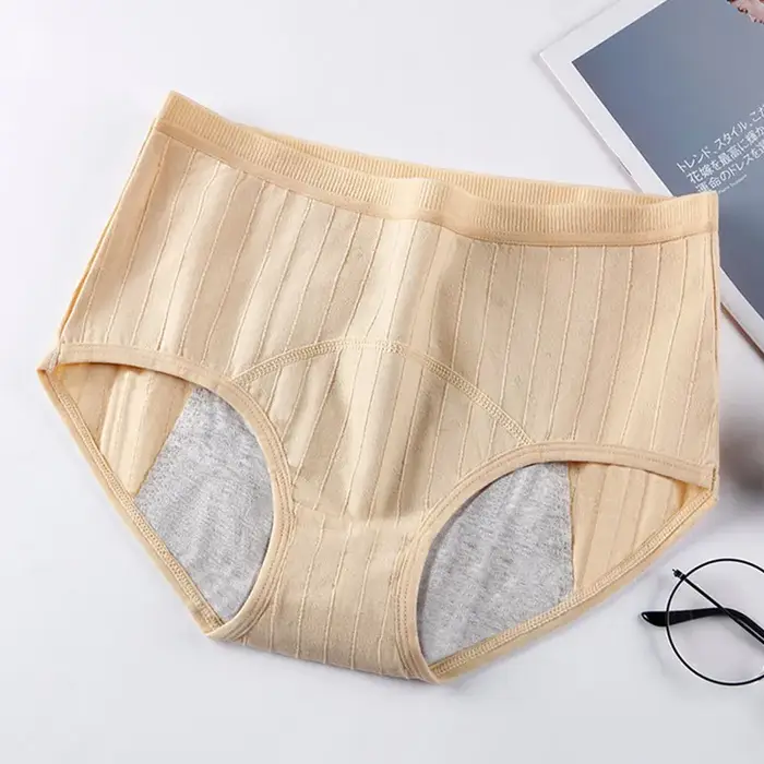 Culotte Menstruelle en Coton pour Femme, Sous-Vêtement Taille Haute, Physiologique