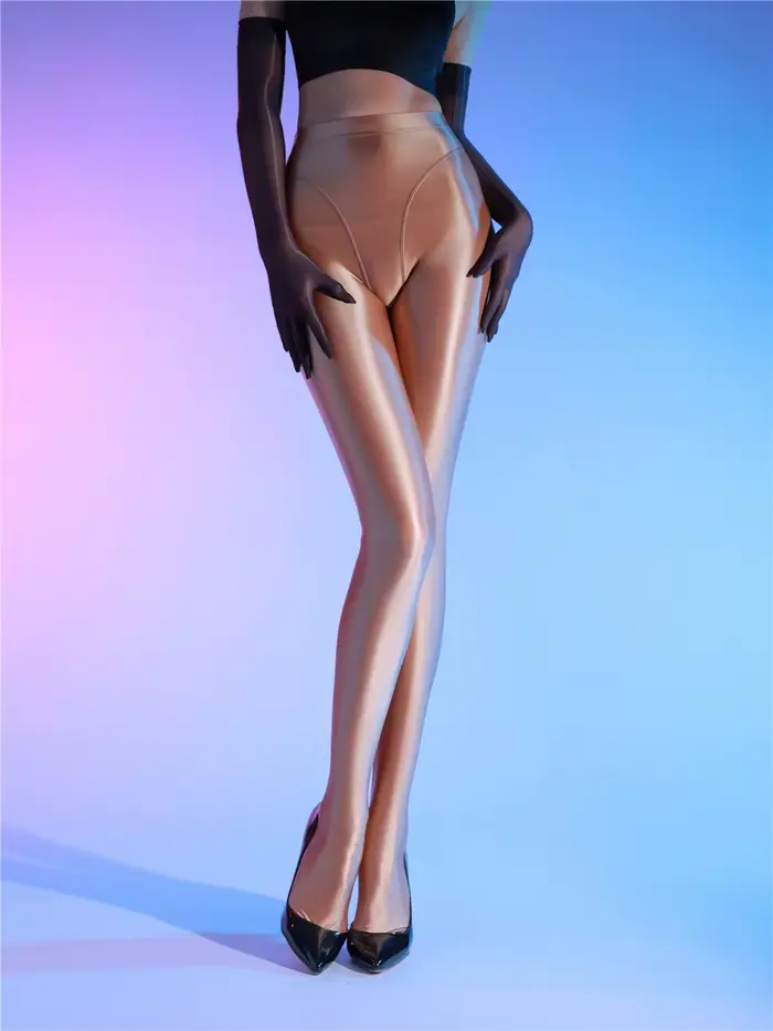 Sexy ženy 80D otvorené rozkrok priehľadný vidieť cez olej lesklé pančuchy Sexy tesné jóga pančuchy tvarovanie pančuchy