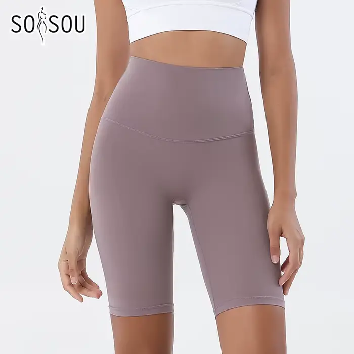 Vysoko kvalitné nylonové a spandexové dámske jóga šortky pre vnútornú a vonkajšiu jogu a fitness
