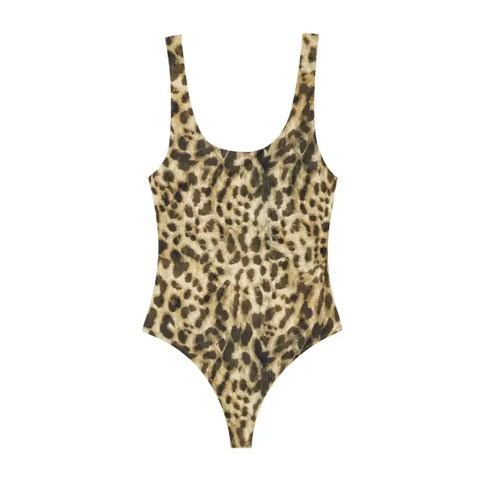MUJER tlačený leopard body ženy topy bez rukávov body žena jeden kus oblečenie Sexy spodná bielizeň letné pletivo body
