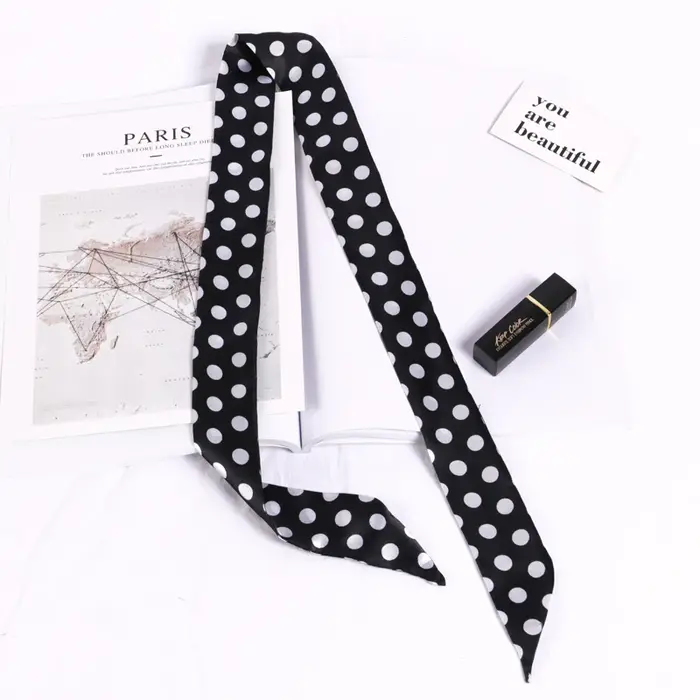 Nouvelle impression fleur petite écharpe pour femmes poignée sac rubans marque mode foulard petites 
