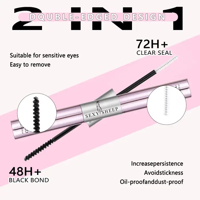 2-v-1 lepidlo na mihalnice pre DIY predlžovanie mihalníc: Dlhodobá priľnavosť a utesnenie