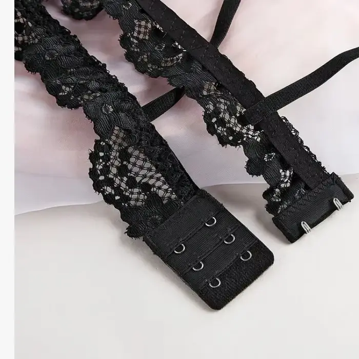 Soutien-gorge en dentelle sexy sans armature dos nu tricoté ultra-mince pour femmes lingerie push-up élégante occasions spéciales