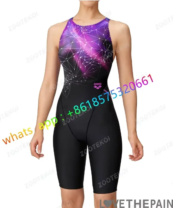 Dámske jednodielne plavky, triatlon, profesionálny tréning, dĺžka kolena, pohodlné pre bazén