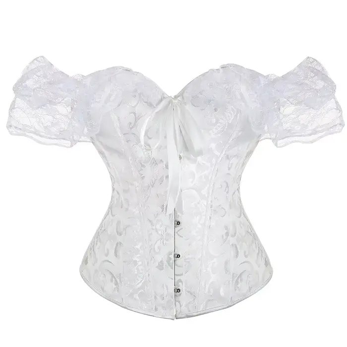Haut corset en dentelle pour femme, bustier surbuste, chemisier à fleurs vintage, corset Lolita, man