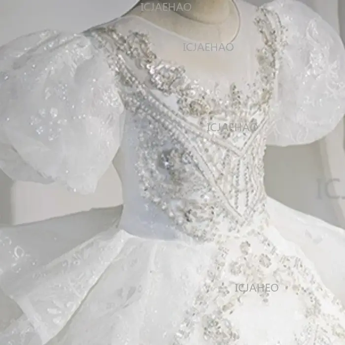 Robe de princesse pour filles 2026, tenue de demoiselle d'honneur blanche pour mariage, costume de s