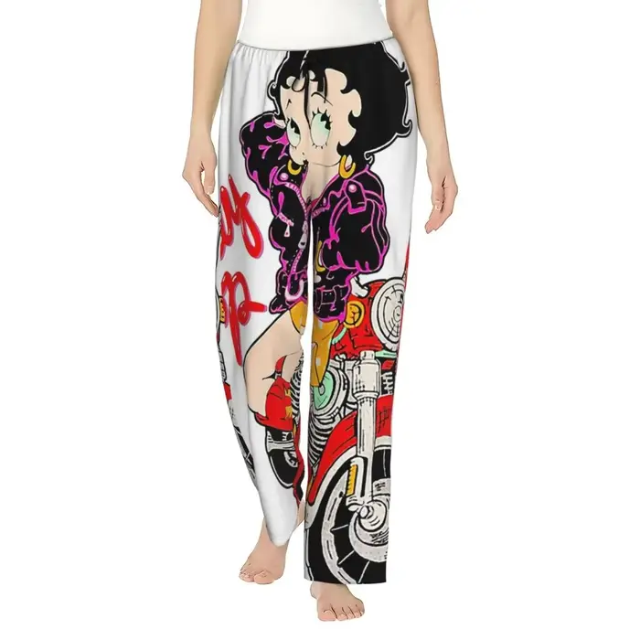 Betty Boop Dámske personalizované pyžamové nohavice, relaxačné nohavice, nočné oblečenie s vreckami