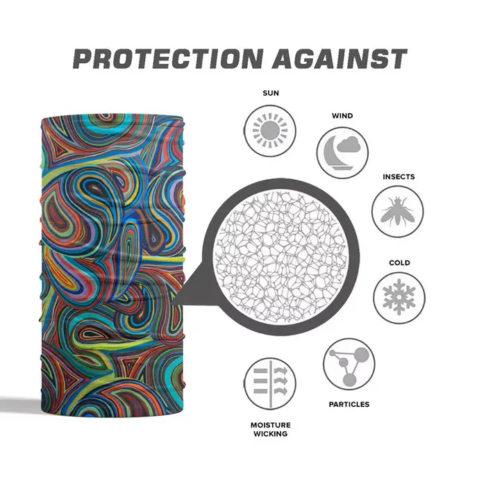 Cache-cou Paisley coloré pour femmes et hommes, écharpe coupe-vent, équitation, randonnée, bandeau B