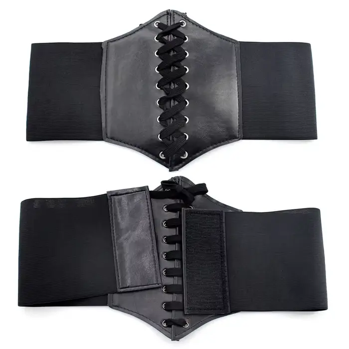 Čierne shapewear body pre ženy gotické oblečenie pod poprsie pás cincher tréner pu elastická koža sexy svadobné korzety a bustiers štýl každý deň