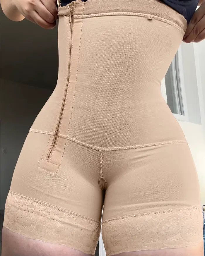 Dámske podporné body s predným zipsom pre strednú podporu a kompresiu pre každodenné použitie špeciálne príležitosti po pôrode
