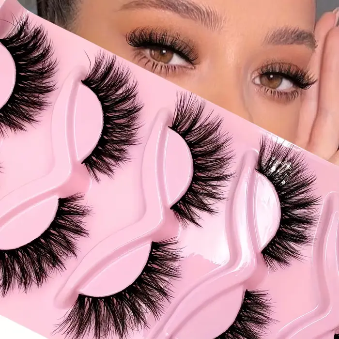 5 párov 3D mačacích očí umelé mihalnice prírodné nadýchané mäkké krížové priehľadné pásiky manga
