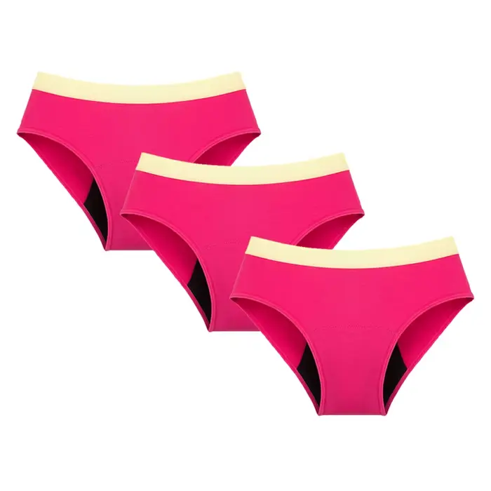 Lot de 3 culottes menstruelles pour adolescentes, anti-fuites, protection périodique, lavables, culo