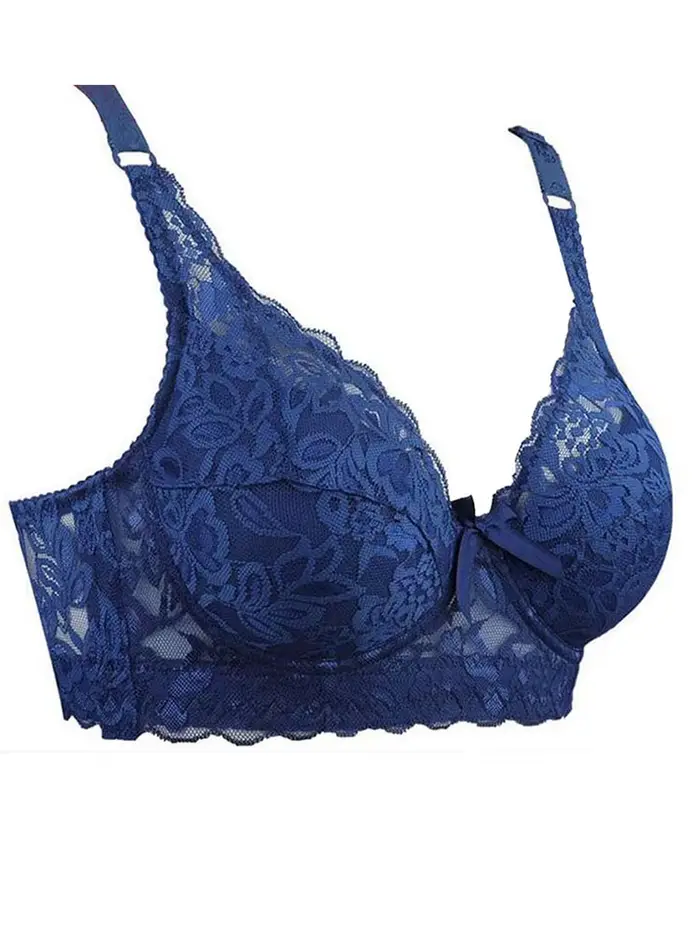 Dámske jemné čipky kostice podprsenka, sexy štýl, trojštvrťový pohár, nastaviteľné popruhy, späť uzavretie, polyesterová čipka, štýlové dámske spodná bielizeň pre rôzne príležitosti