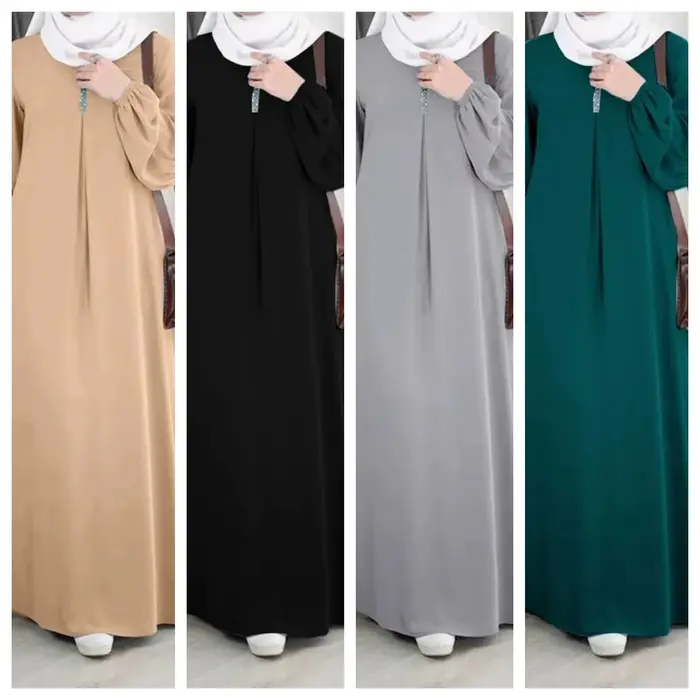 Abaya s dlhými rukávmi pre moslimské ženy
