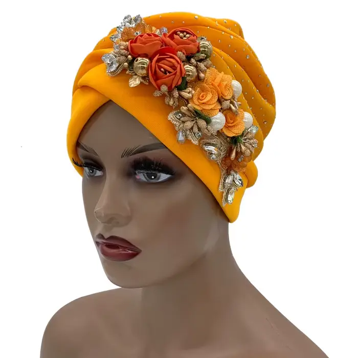 Nouveau Turban Africain Scintillant pour Femme, Coiffe de Fête, Foulard Musulman, Bonnet, Chapeau 20