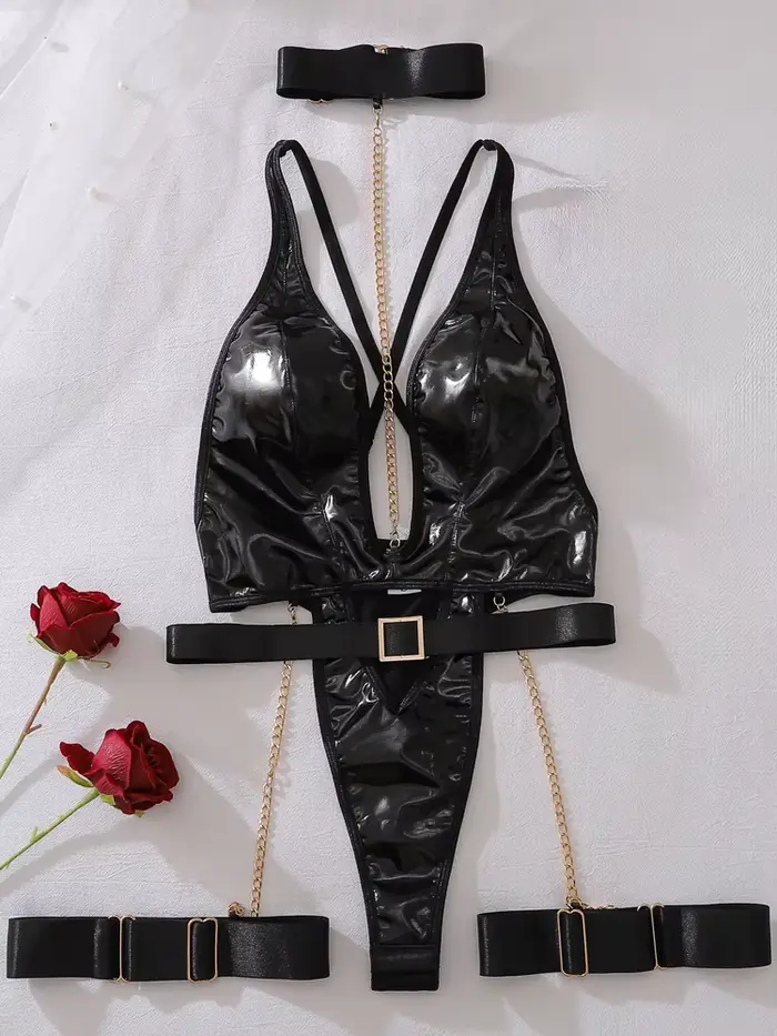 Belamimi sexy kožená lingerie pre ženy