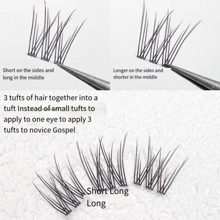 1/boîte 120 paquets vison faux cils naturel russe 3D laes individuel extension de cils cluster outil