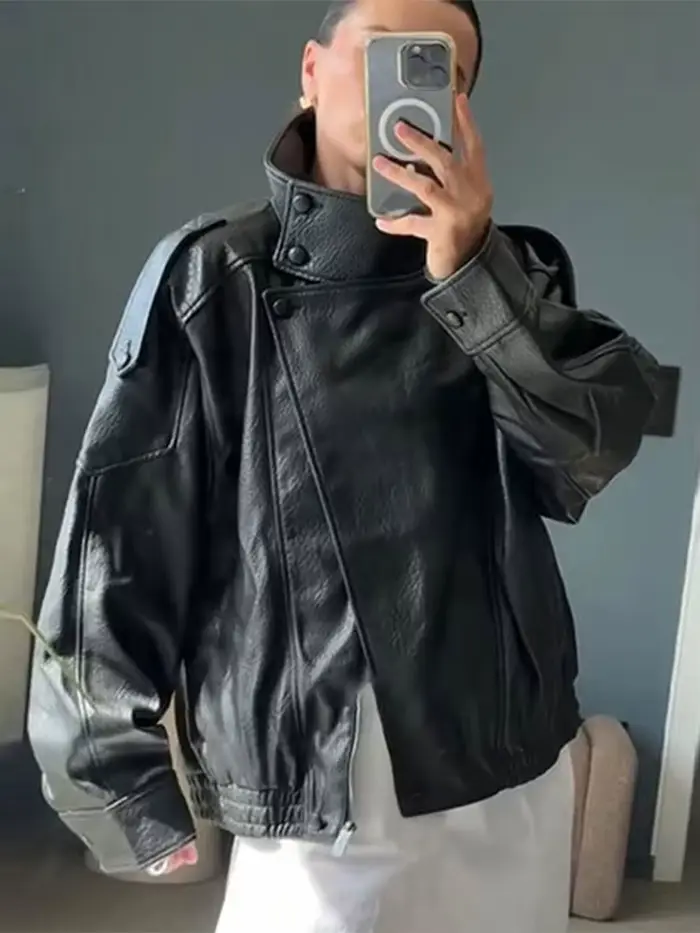 HH jesenná bunda z imitácie kože pre ženy