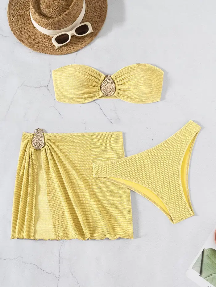 Bikini Chisalis 2025 Dámska sada, Nízky pás Sexy Bikiny, Plážový set so šatami, Pre ženy Špeciálne príležitosti