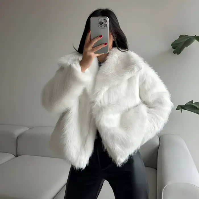 MUJER manteau en fausse fourrure pelucheuse veste femme 2025 femme automne hiver nouveau dans les vê