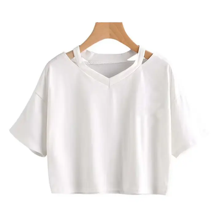 Dámske crop topy Y2k, krátke tričko s krátkym rukávom