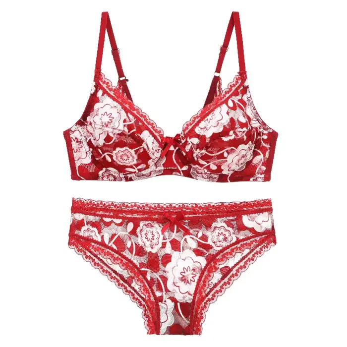 Sexy podprsenkový set pre ženy 2022 34/75 36/80 38/85 40/90 košíčky BCDE veľká veľkosť Vyšívaná čipka Push Up spodná