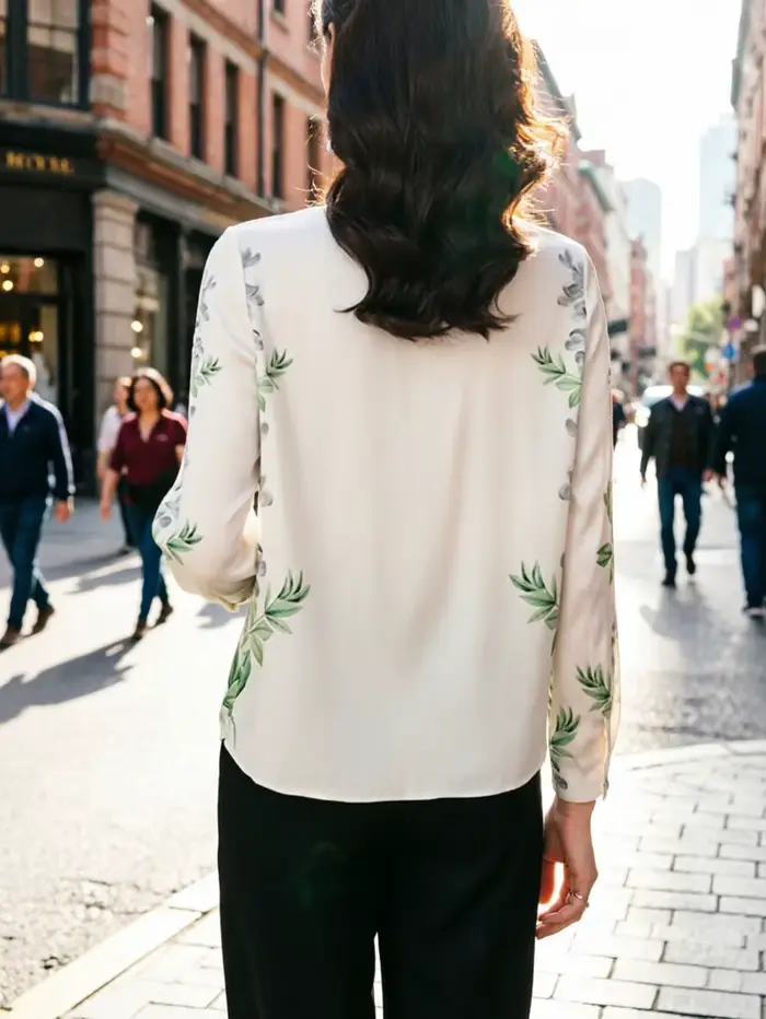 Nouvelles chemises en soie pour femmes, chemisiers de bureau, hauts imprimés tendance, blusa mujer