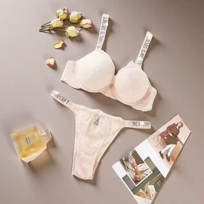 Dámska podprsenka a nohavičky Victoria's Secret, materiál polyester a nylon, každodenný štýl, bezšvový dizajn, maximálny komfort