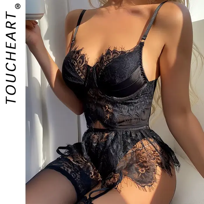 Sexy sada spodná bielizeň ženský polyester s čipkou a kvetinovými vzormi pre špeciálne príležitosti pre ženy