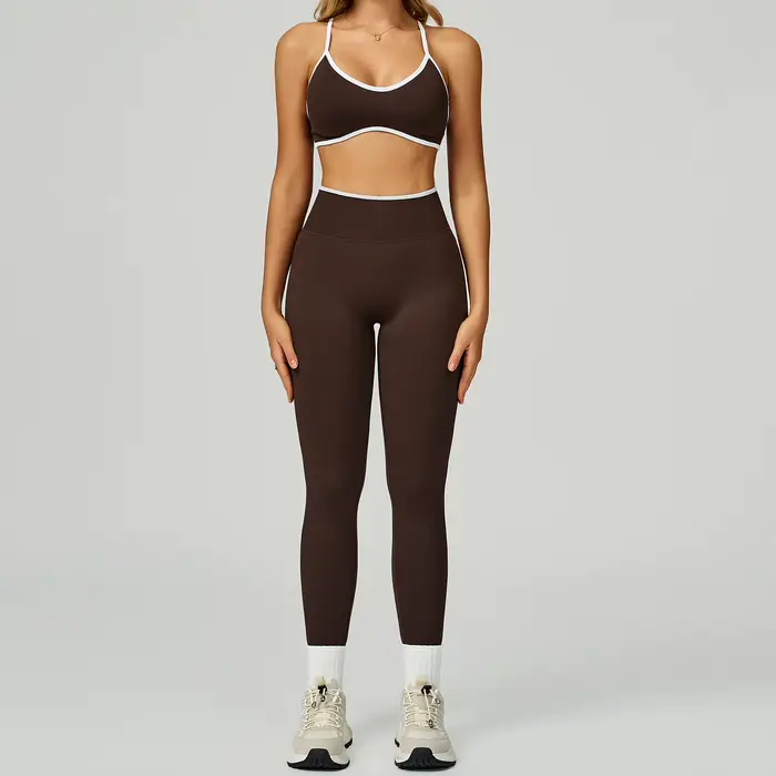 Ensemble de sport sans couture pour femmes, vêtements de Fitness, blocage de couleur, ensembles de Y